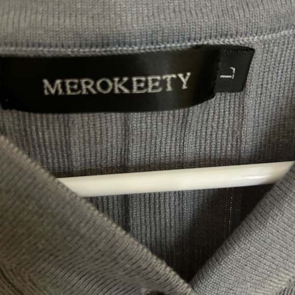 Gray Button-Up Ribbed Sweater - Picture 2 of 2